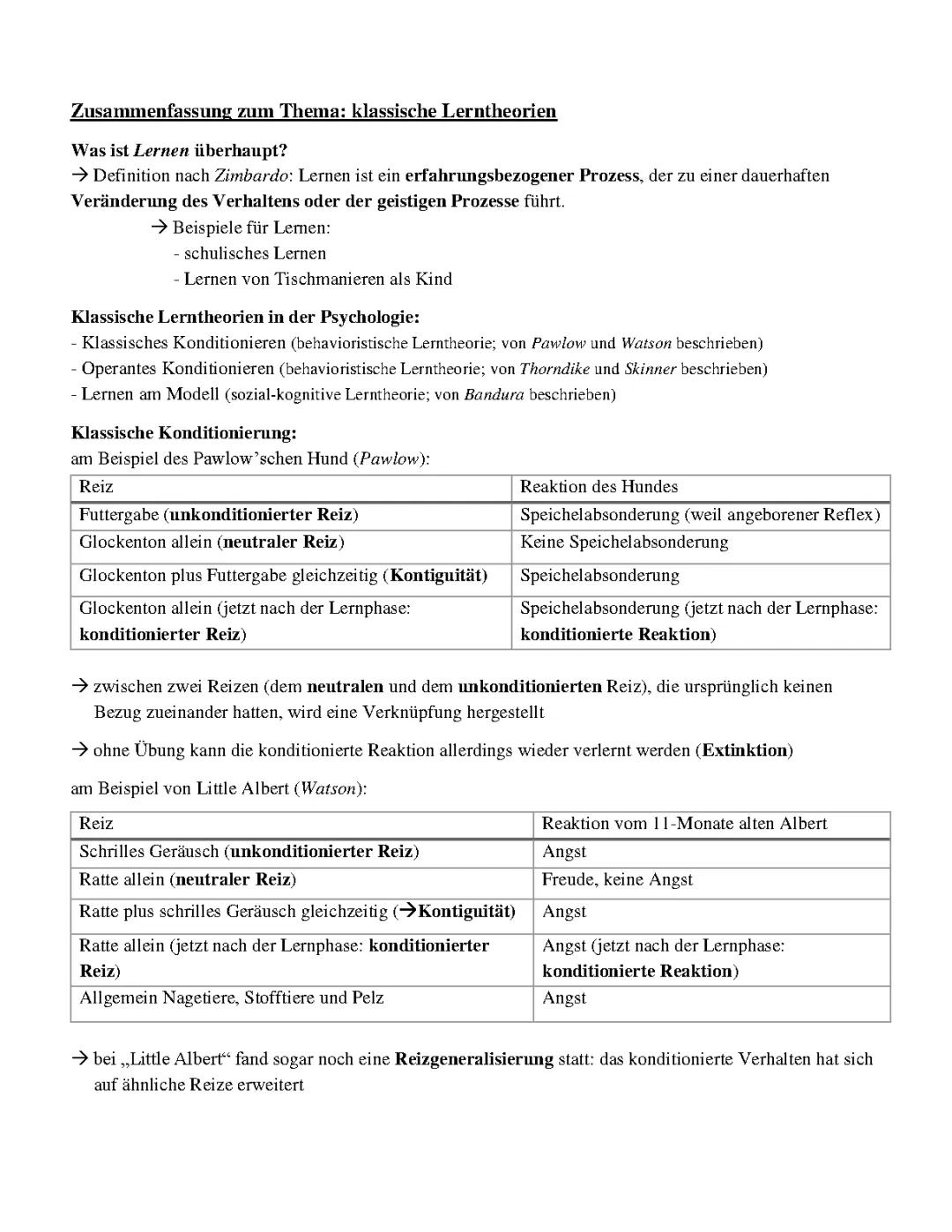 Lerntheorien erklärt: Klassische und Operante Konditionierung mit alltäglichen Beispielen