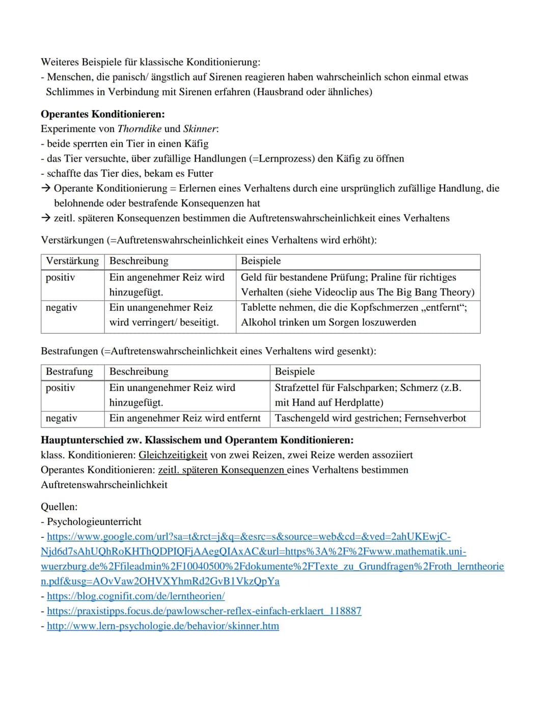 Zusammenfassung zum Thema: klassische Lerntheorien
Was ist Lernen überhaupt?
→ Definition nach Zimbardo: Lernen ist ein erfahrungsbezogener 