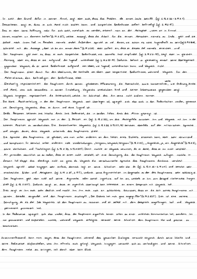 Szene 5.
Hauptmann
• beginnt monologisch (S. 12 z. 21-23, z. 17-24)
• dann dialogisch / ausgewogener Redeante:l
-7 übergeordnet, Befehl/Geho