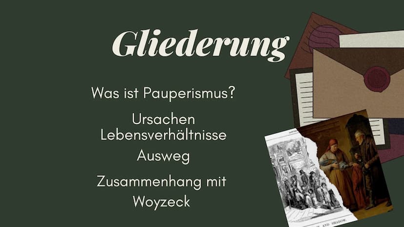 Pauperismus
Greta Schwilling Gliederung
Was ist Pauperismus?
Ursachen
Lebensverhältnisse
Ausweg
Zusammenhang mit
Woyzeck
2595
GARTOON
AND SH