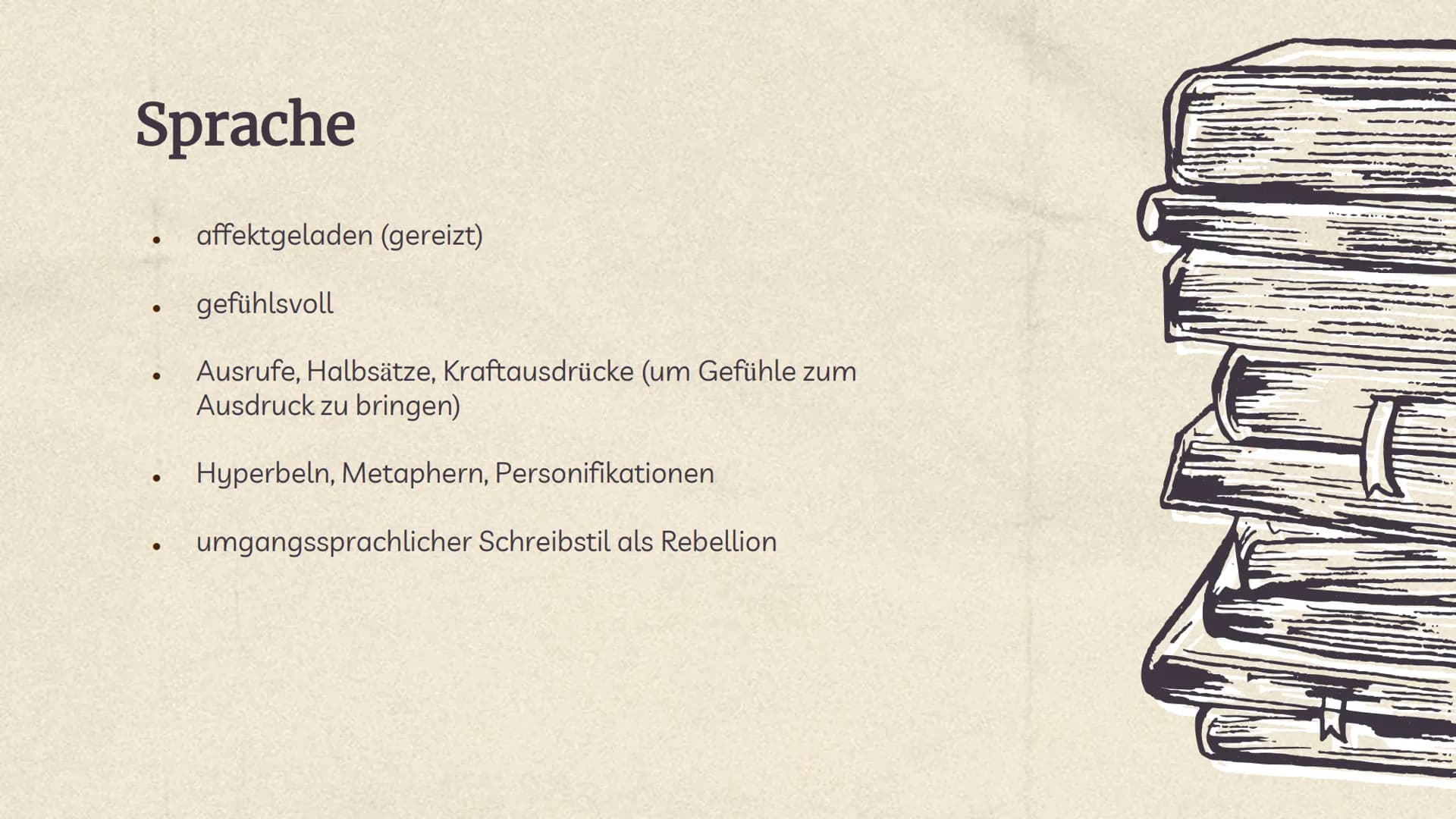 Sturm und
Drang
1770-1785 Literarischer Hintergrund
-Literarische Jugendbewegung
-Gegenbewegung zur Epoche der Aufklärung
-Aufklärung: gab W