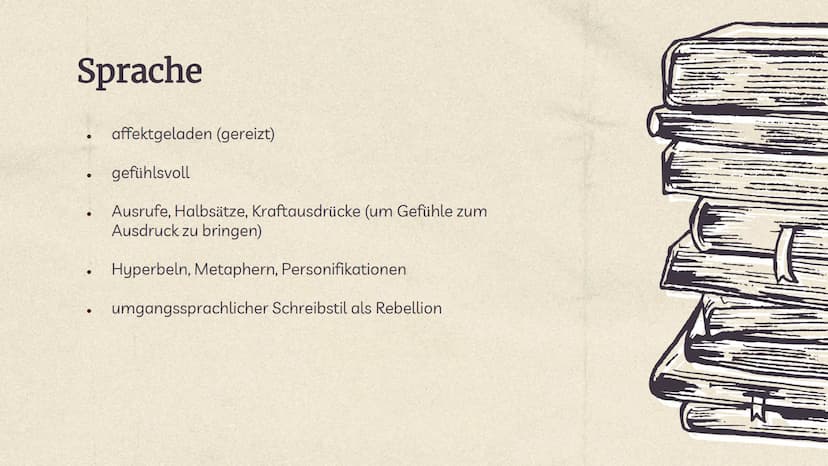 Sturm und
Drang
1770-1785 Literarischer Hintergrund
-Literarische Jugendbewegung
-Gegenbewegung zur Epoche der Aufklärung
-Aufklärung: gab W