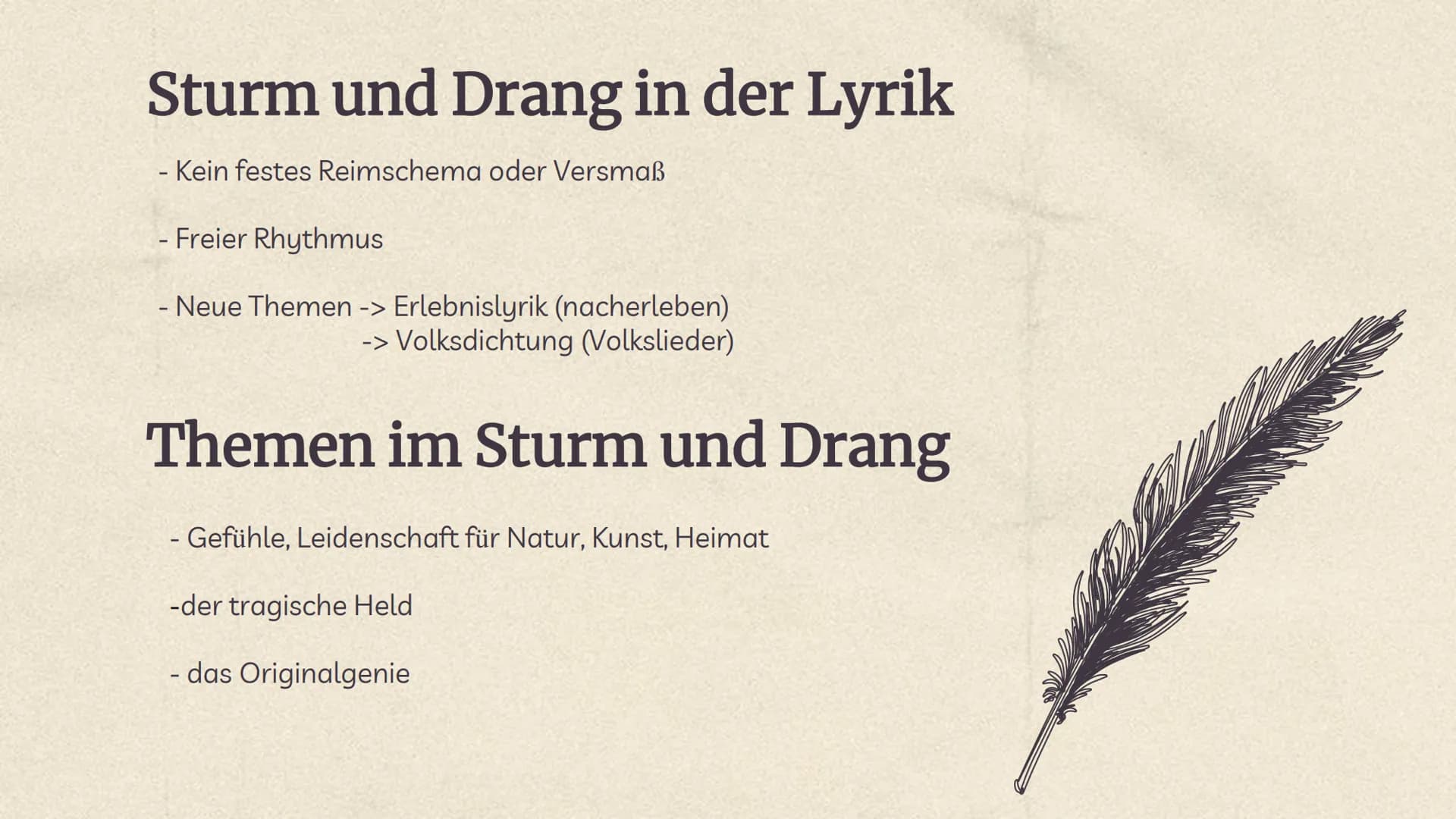 Sturm und
Drang
1770-1785 Literarischer Hintergrund
-Literarische Jugendbewegung
-Gegenbewegung zur Epoche der Aufklärung
-Aufklärung: gab W
