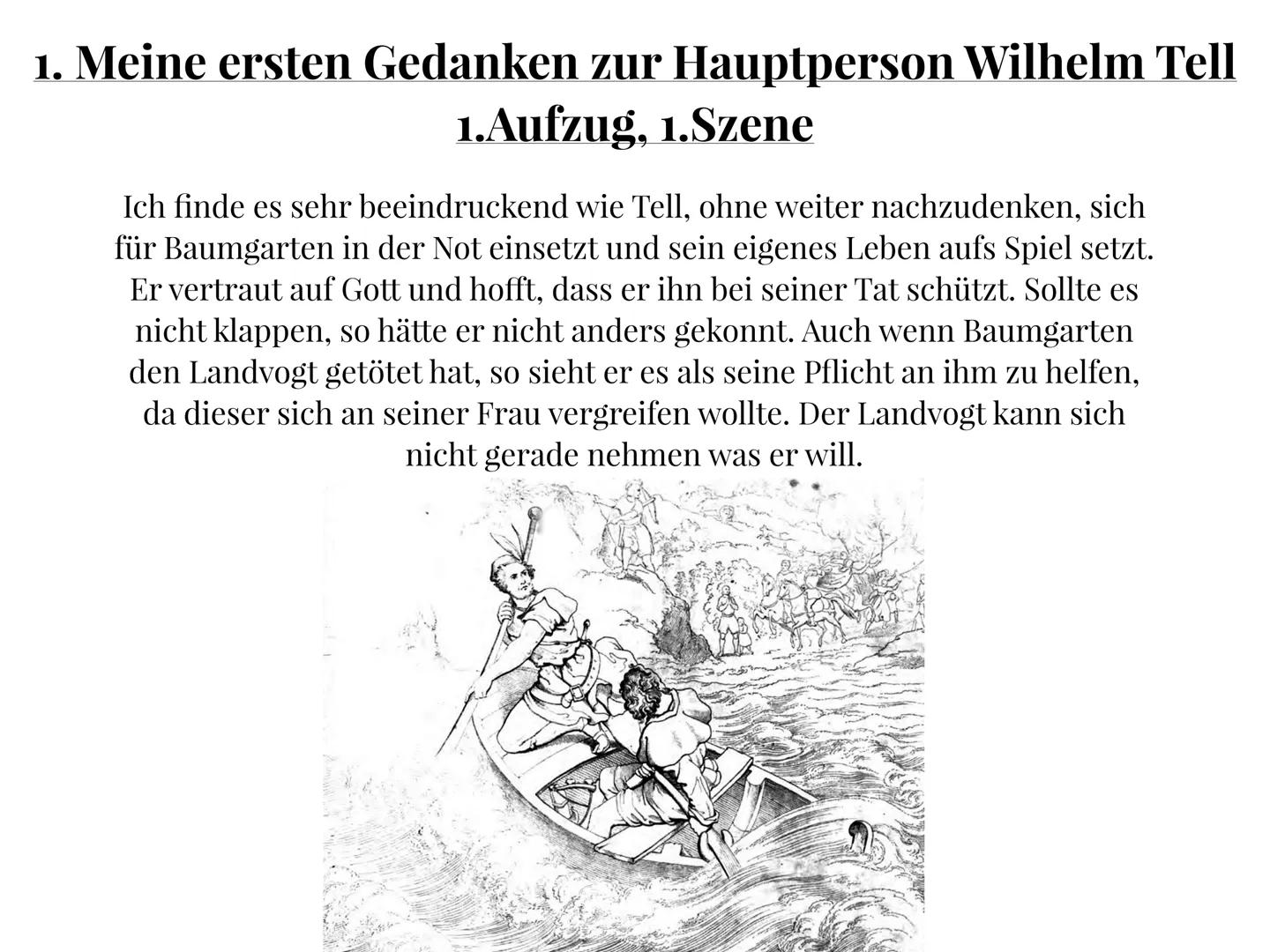 Lesetagebuch
über
Wilhelm Tell
von Friedrich Schiller
von
Nina Kimmel
Klasse 7c Inhaltsverzeichnis
1. Meine ersten Gedanken zur Hauptperson 