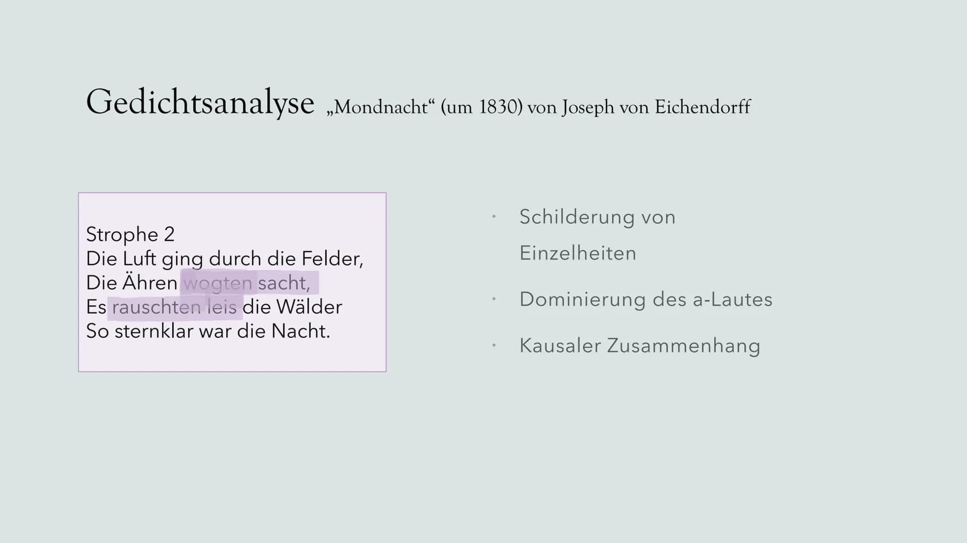 Gedichtanalyse
Deutschunterricht Gliederung
Die Epoche der
Romantik
Joseph von
Eichendorff
Gedichtanalyse
Bild- & Textquellen
2 Grunddaten z