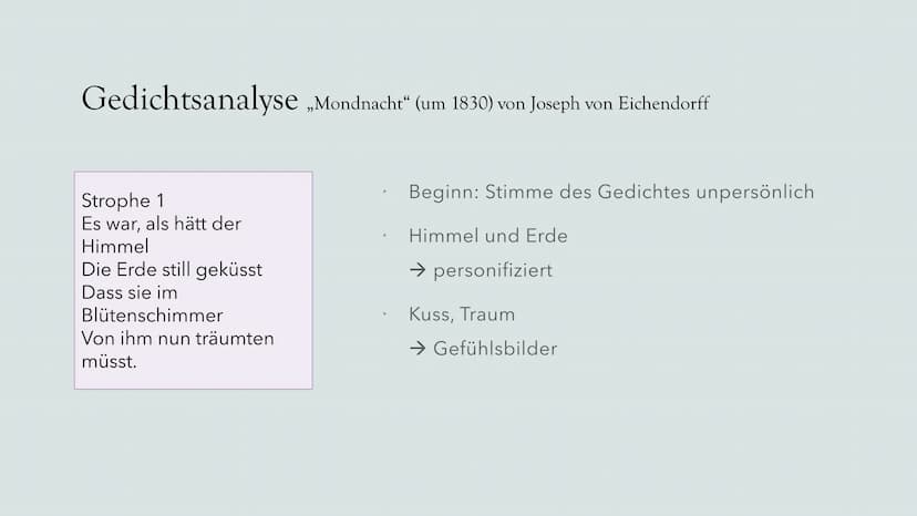 Gedichtanalyse
Deutschunterricht Gliederung
Die Epoche der
Romantik
Joseph von
Eichendorff
Gedichtanalyse
Bild- & Textquellen
2 Grunddaten z