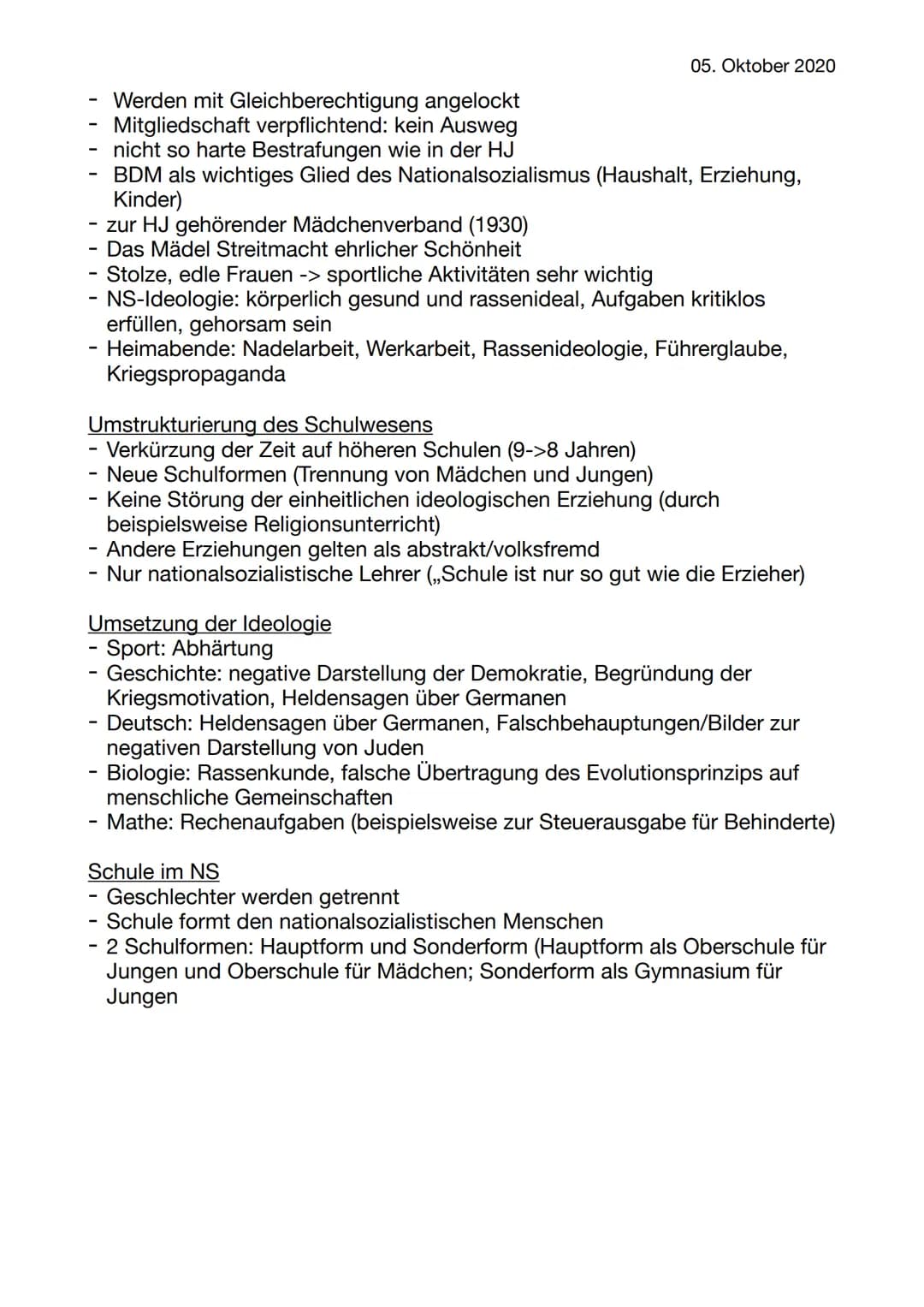 Themen:
°Hitlers Erziehungsziele
° Ernst Krieck: Erziehungsstaat & funktionale Erziehung
° Umstrukturierung des Schulwesens von Schirach (HJ