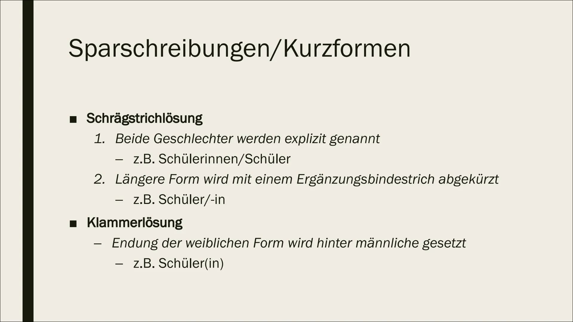 [
GENDERSPRACHE
*innen Gliederung
■ Gendering
-
-
Allgemein
Wie gendert man richtig?
Pro & Contra
■ Eigene Standpunkte
■ Stereotypen früher/