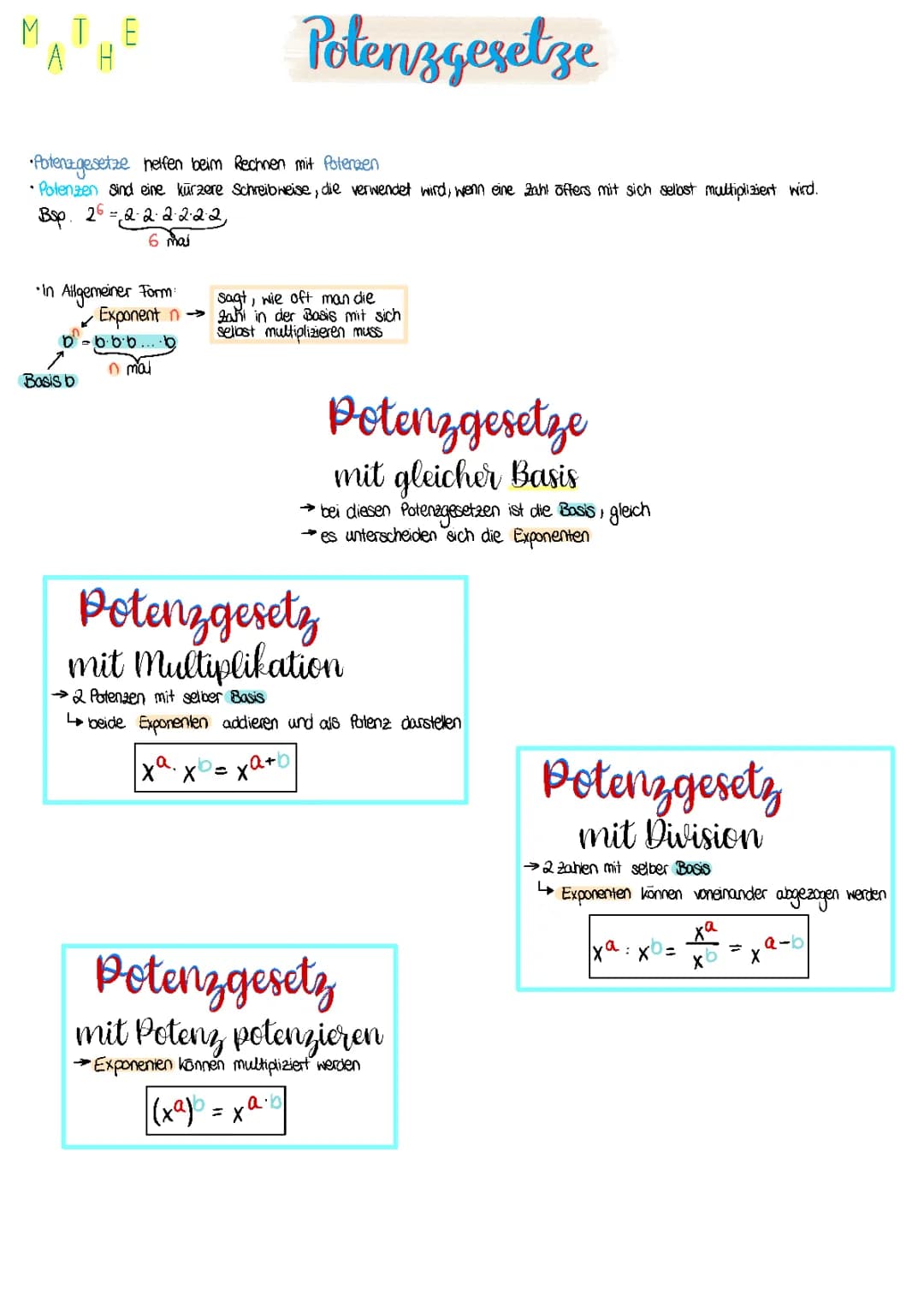 Potenzgesetze