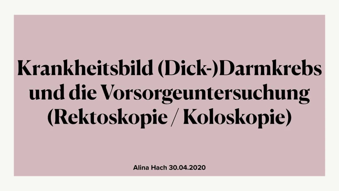 (Dick-) Darmkrebs 