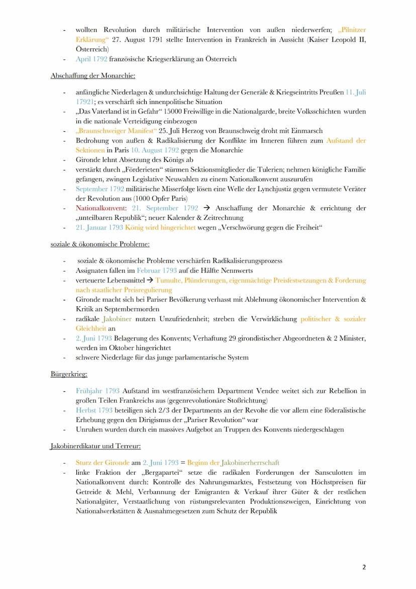 LK GESCHICHTE Q2: DIE HERAUSBILDUNG MODERNER
STRUKTUREN IN GESELLSCHAFT UND STAAT
RADIKALISIERUNG DER FRANZÖSISCHE REVOLUTION (1789-1799):
m