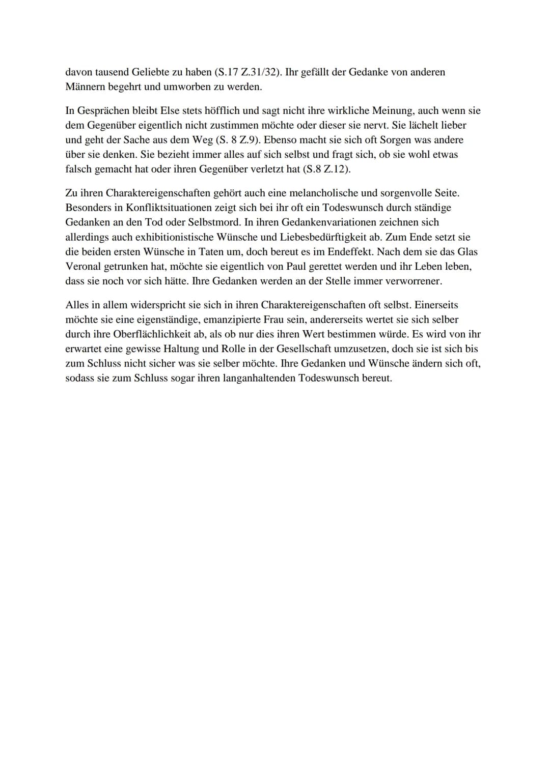 Fräulein Else - Charakterisierung
,,Fräulein Else", von Arthur Schnitzler aus dem Jahre 1924 ist ein innerer Monolog der jungen
Protagonisti