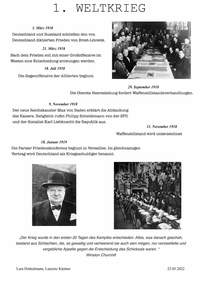 Triple Entente: Frankreich, Russland,
Großbritannien
1. WELTKRIEG
- 19. Jahrhunderts wurde die Lage in Europa zunehmend angespannt - es wurd
