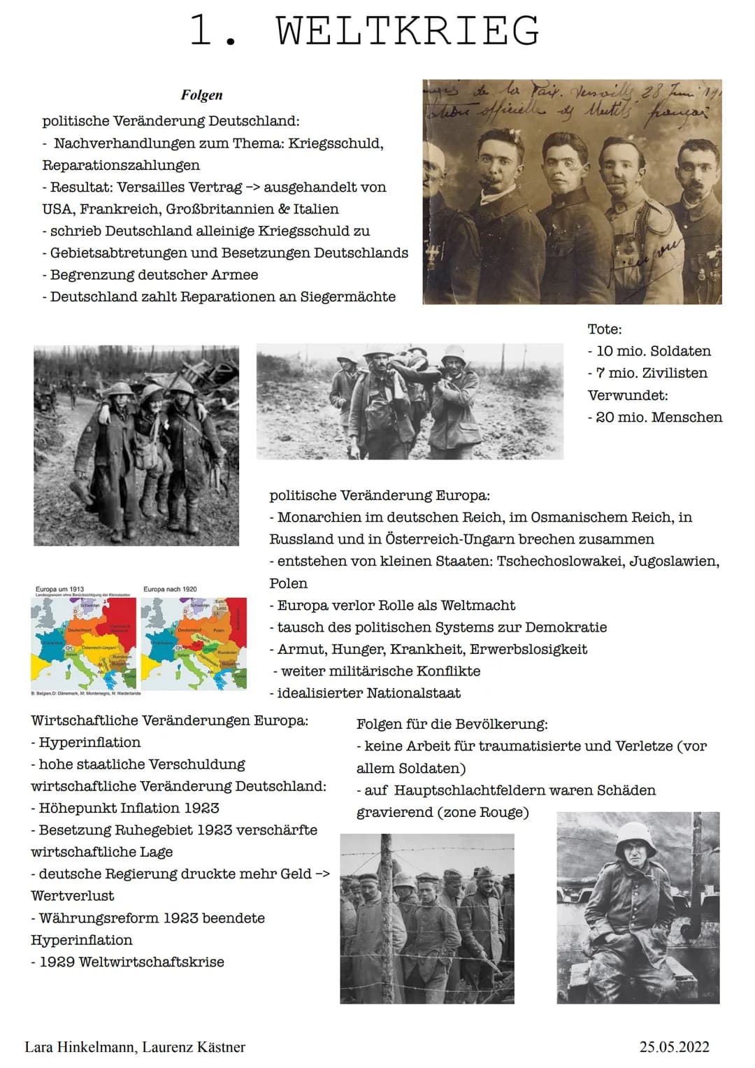 Triple Entente: Frankreich, Russland,
Großbritannien
1. WELTKRIEG
- 19. Jahrhunderts wurde die Lage in Europa zunehmend angespannt - es wurd