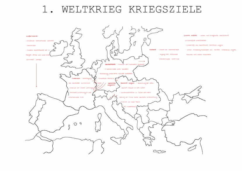 Triple Entente: Frankreich, Russland,
Großbritannien
1. WELTKRIEG
- 19. Jahrhunderts wurde die Lage in Europa zunehmend angespannt - es wurd