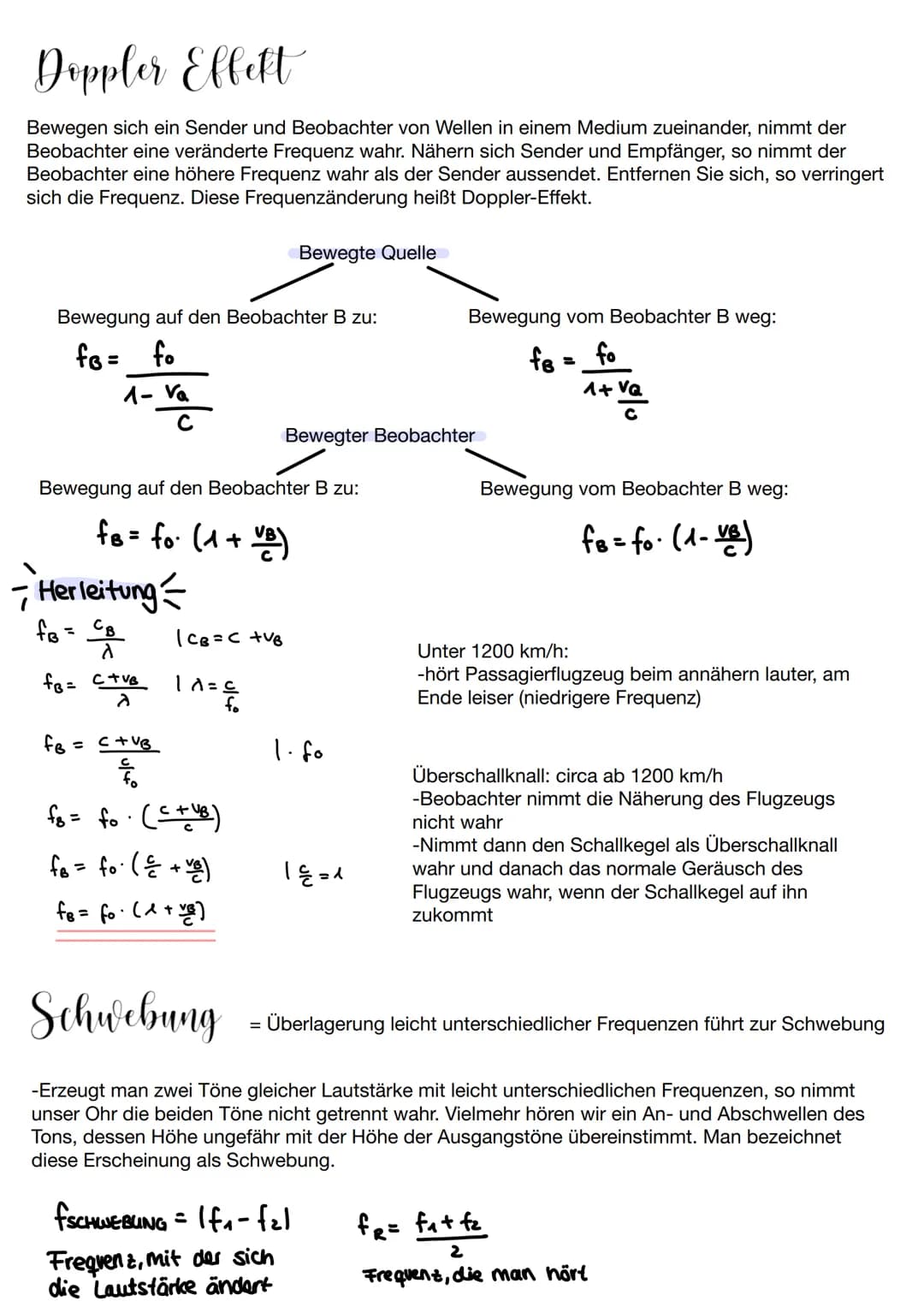 Physik Klausur 2
Welle = eine räumlich ausbreitende
Veränderung des Gleichgewichtszustands
eines Systems. Dies kann periodisch
(Schwingung) 