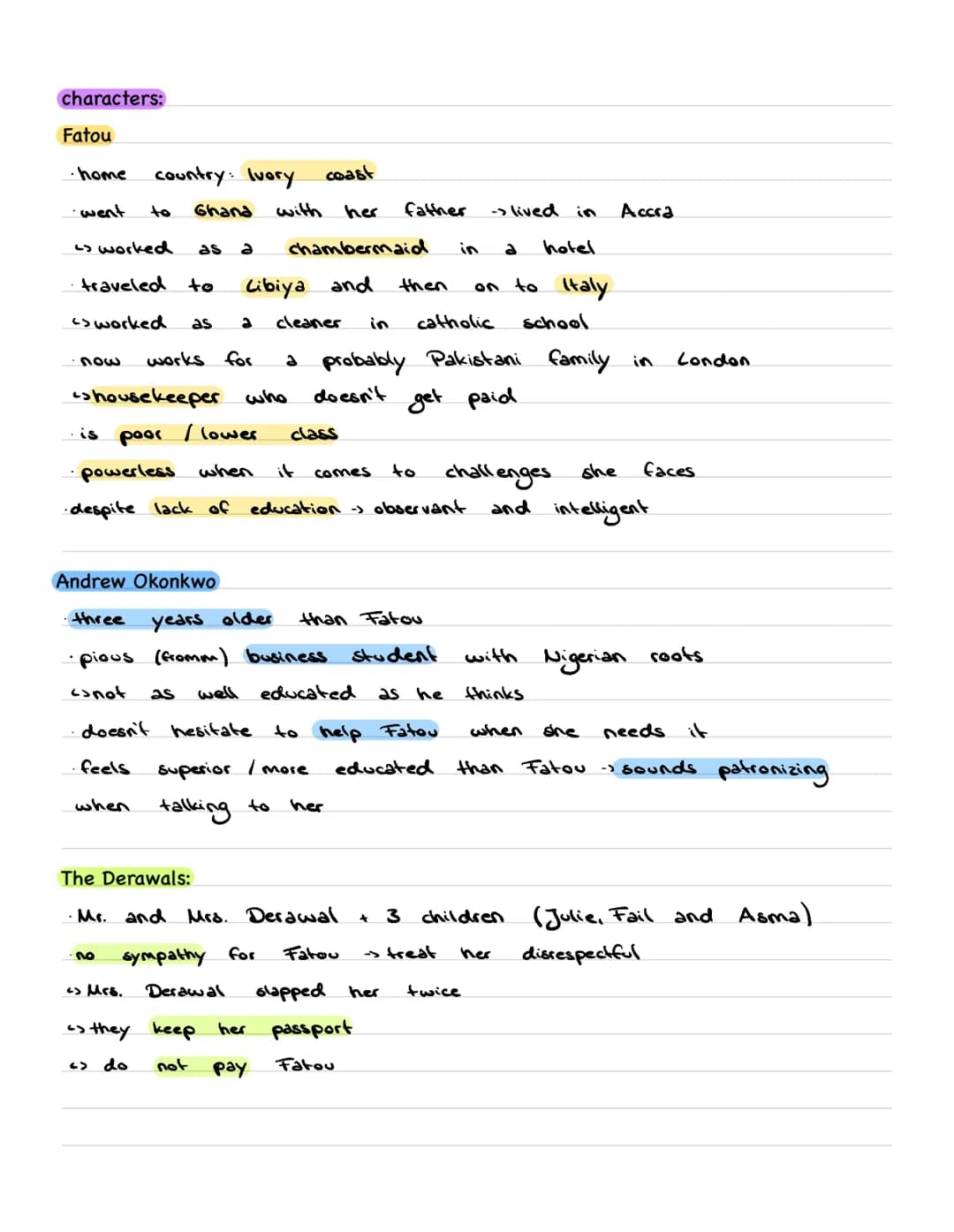 summary:
·begins with
the
"has
back
embassy of
Willesden, London
a high fence
and forth, horizontally sign
narratation switches
to protagoni