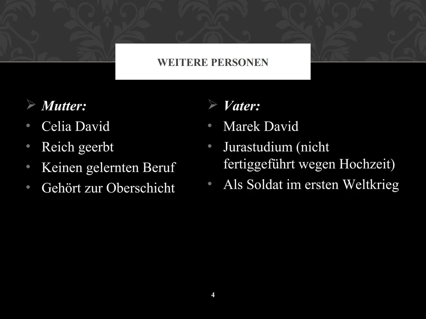 EIN STÜCK HIMMEL
- JANINA DAVID ●
●
INHALTSVERZEICHNIS
Hauptpersonen
Ihre Geschichte
Frühe Kindheit
Kriegsbeginn
Das Warschauer Ghetto und d