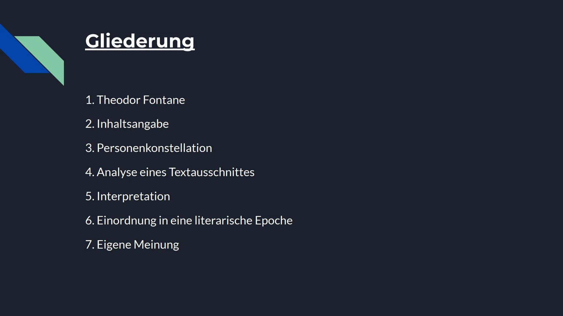# Unterm Birnbaum

# Theodor Fontane

Hannes Volk # Gliederung

1. Theodor Fontane
2. Inhaltsangabe
3. Personenkonstellation
4. Analyse eine