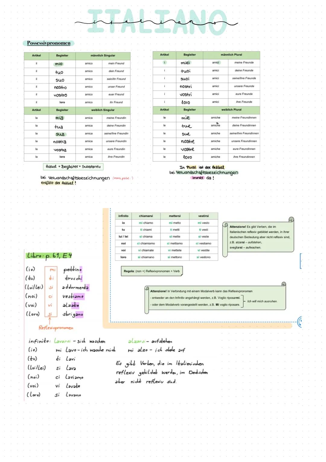 Adjektive
maschile
(männlich)
femminile
(weiblich)
> piccolo (klein).
> grande (groß)
> enorme (riesig)
> alto (hoch)
> chiaro (klar)
> eleg