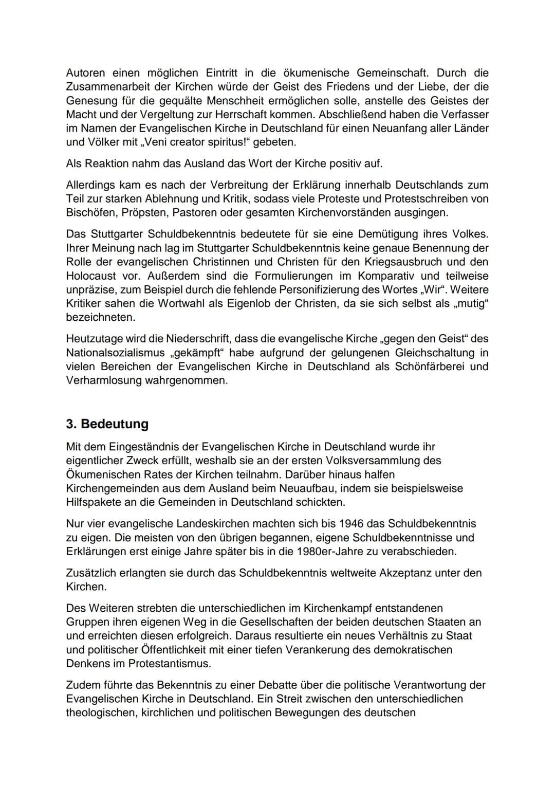 Das Stuttgarter Schuldbekenntnis und seine Bedeutung für
den Neuanfang in der Evangelischen Kirche
1. Gründung der Evangelischen Kirche in D