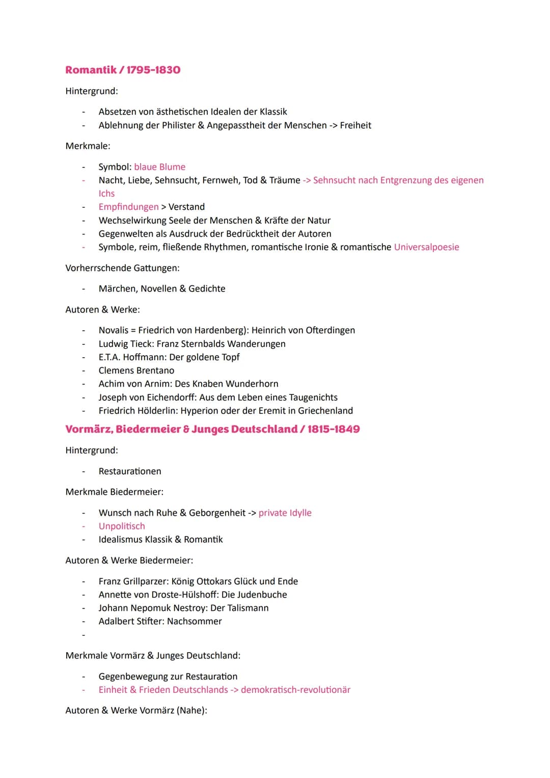 Literaturepochen
Barock/1600-1720
Hintergrund:
30-jähriger Krieg, Hexenverfolgung, Elend der Bevölkerung <-> Absolutismus
Merkmale:
Mottos: 