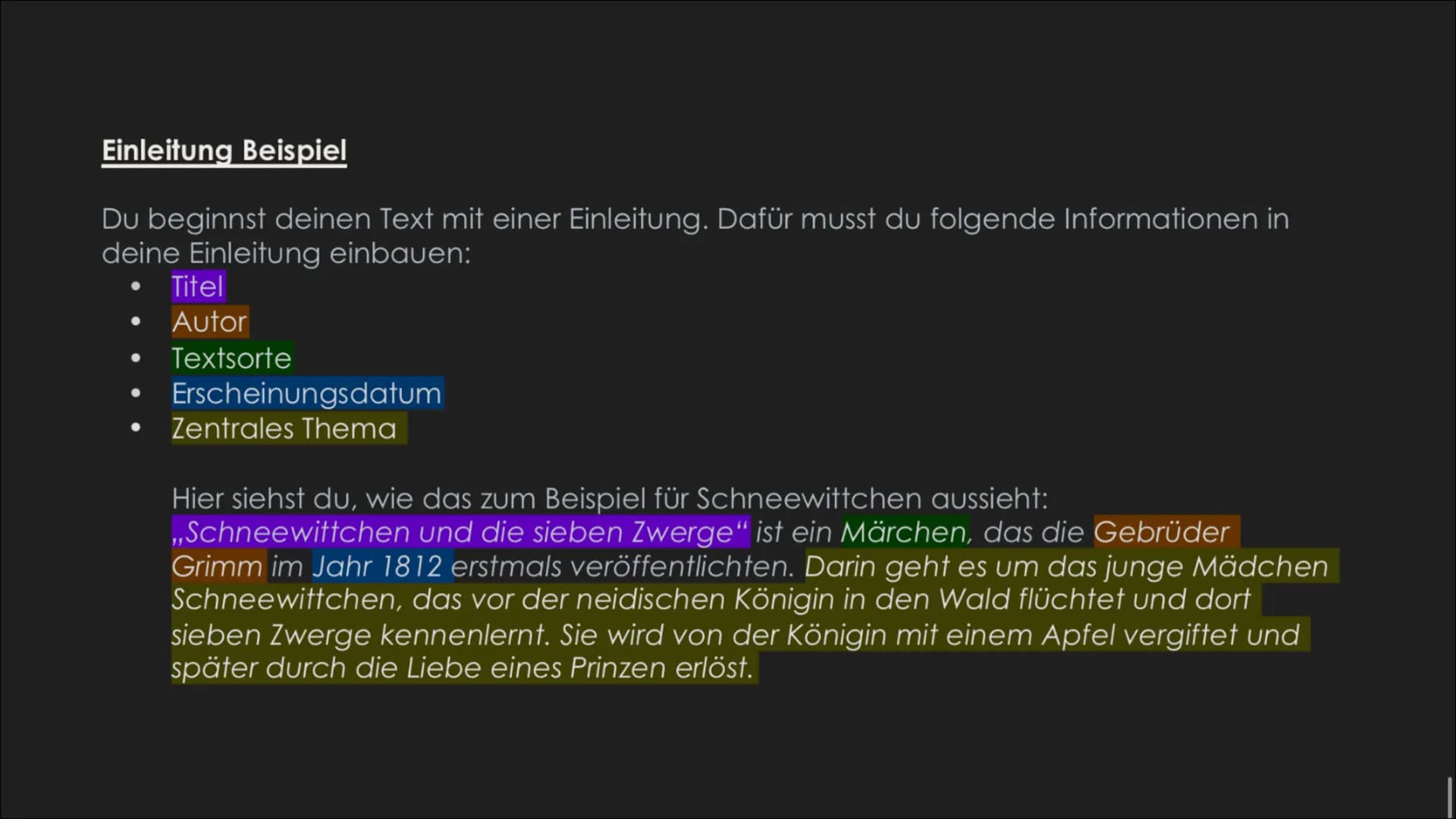 Eine Charakterisierung
Schreiben
▸ Einleitung
➤ Hauptteil
Schluss Bei einer Charakterisierung beschreibst du eine fiktive (erfundene) Figur.