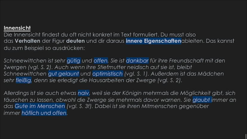 Eine Charakterisierung
Schreiben
▸ Einleitung
➤ Hauptteil
Schluss Bei einer Charakterisierung beschreibst du eine fiktive (erfundene) Figur.
