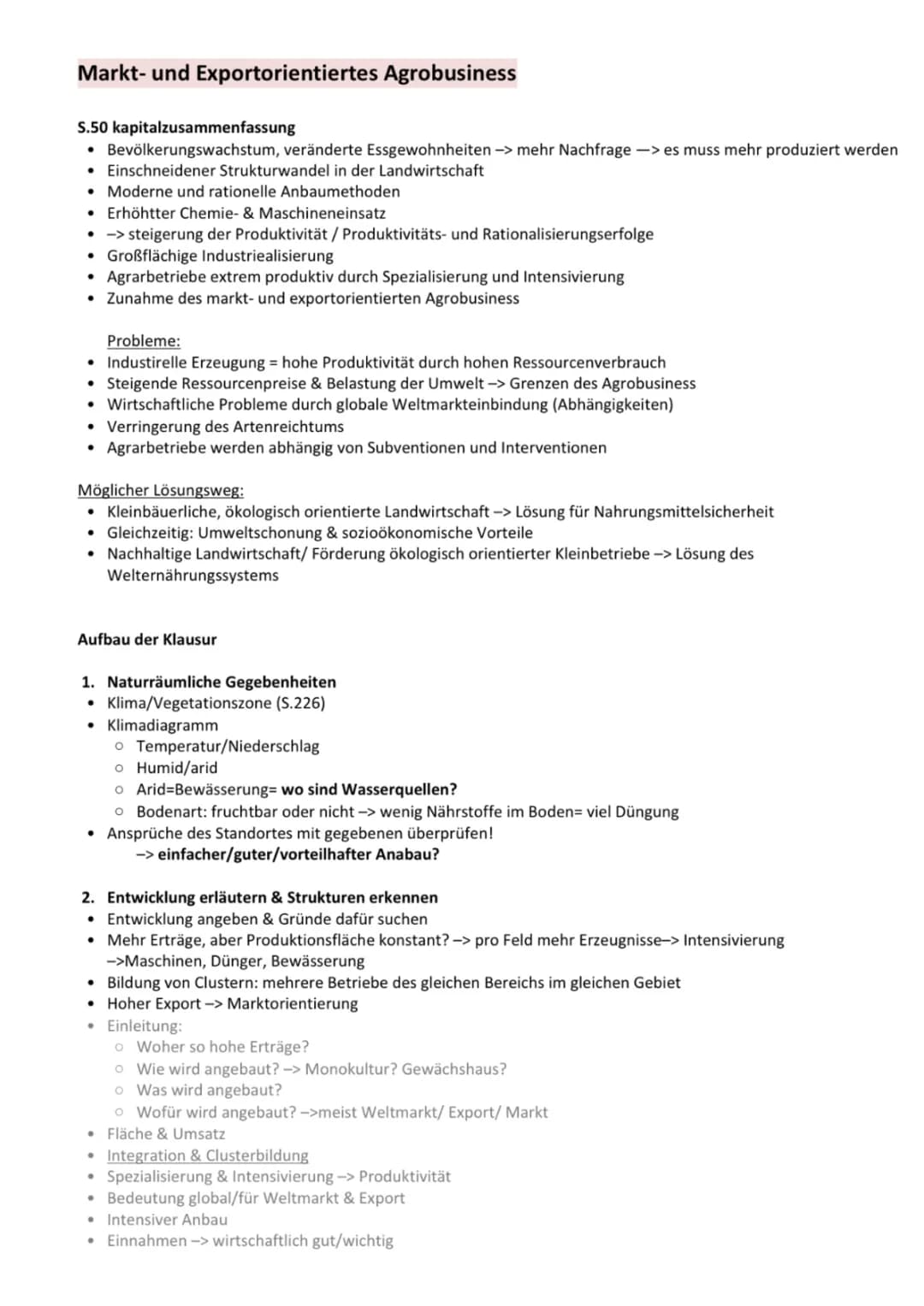 Markt- und Exportorientiertes Agrobusiness