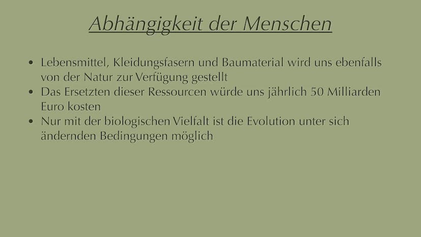 Menschliche Aktivitäten bedrohen die
Biodiversität 1. Biodiversität Definition
2. Artenvielfalt
Inhalt
2.1 Hotspots
3. Ursachen
4. Abhängigk