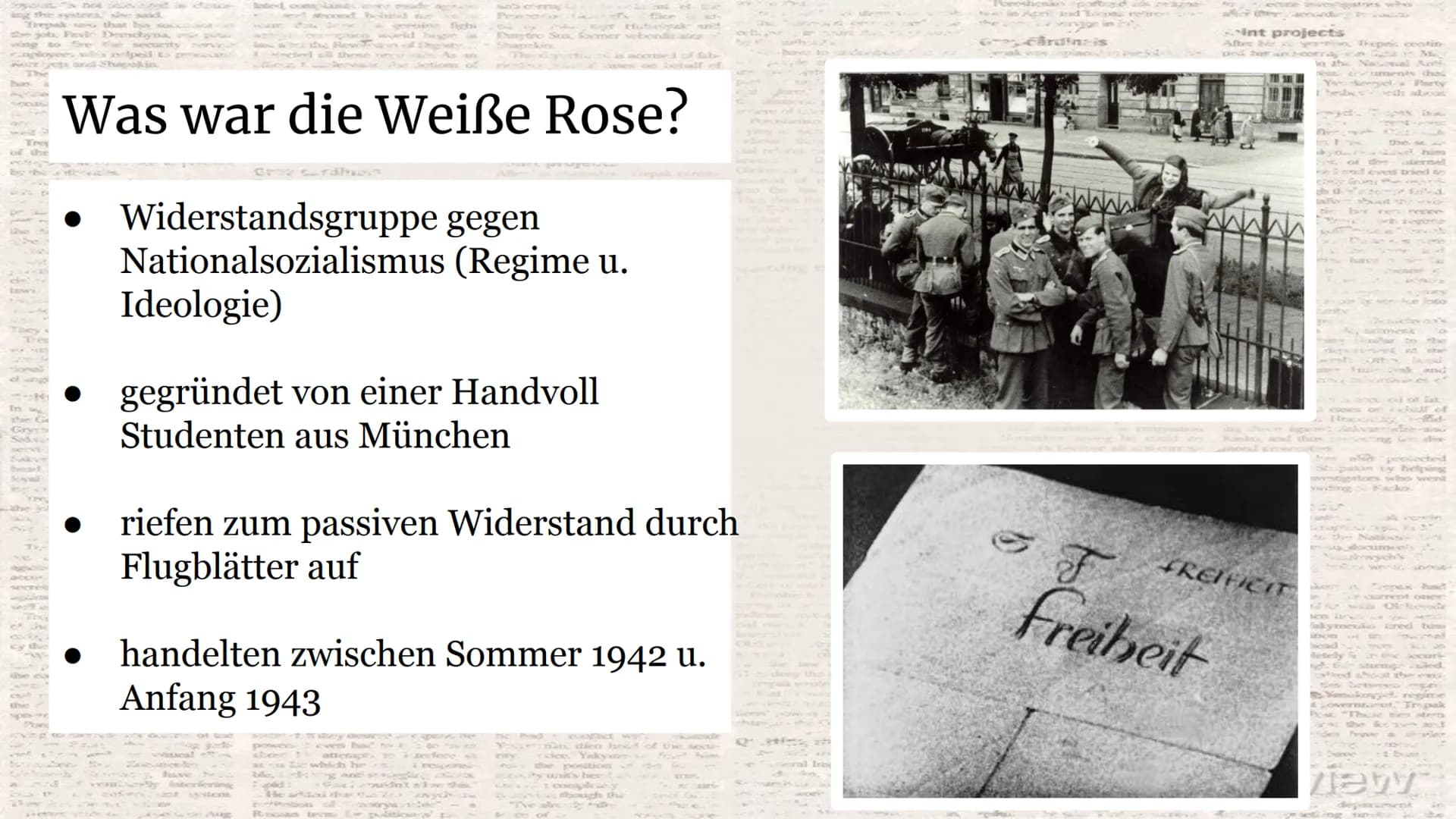 ~
FOREST
EIN DEUTSCHES
FLUGBLATT
Die Weiße Rose
((
Es lebe die Freiheit “
Hans Scholl
al
D
Maufen ber
26anet Giubente
STAURA
and Hele Regier