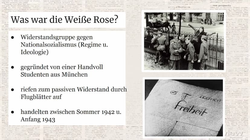 ~
FOREST
EIN DEUTSCHES
FLUGBLATT
Die Weiße Rose
((
Es lebe die Freiheit “
Hans Scholl
al
D
Maufen ber
26anet Giubente
STAURA
and Hele Regier