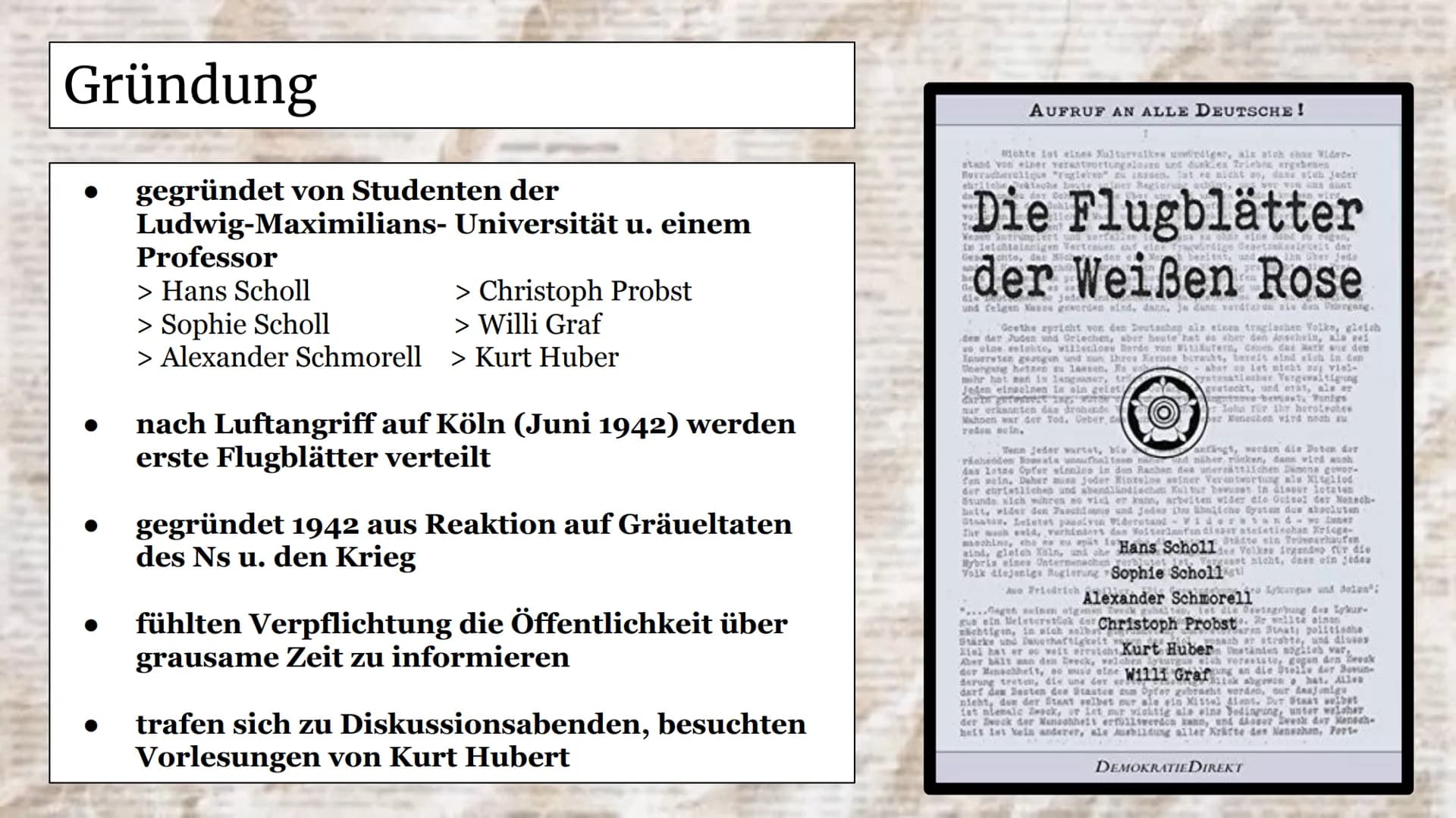~
FOREST
EIN DEUTSCHES
FLUGBLATT
Die Weiße Rose
((
Es lebe die Freiheit “
Hans Scholl
al
D
Maufen ber
26anet Giubente
STAURA
and Hele Regier