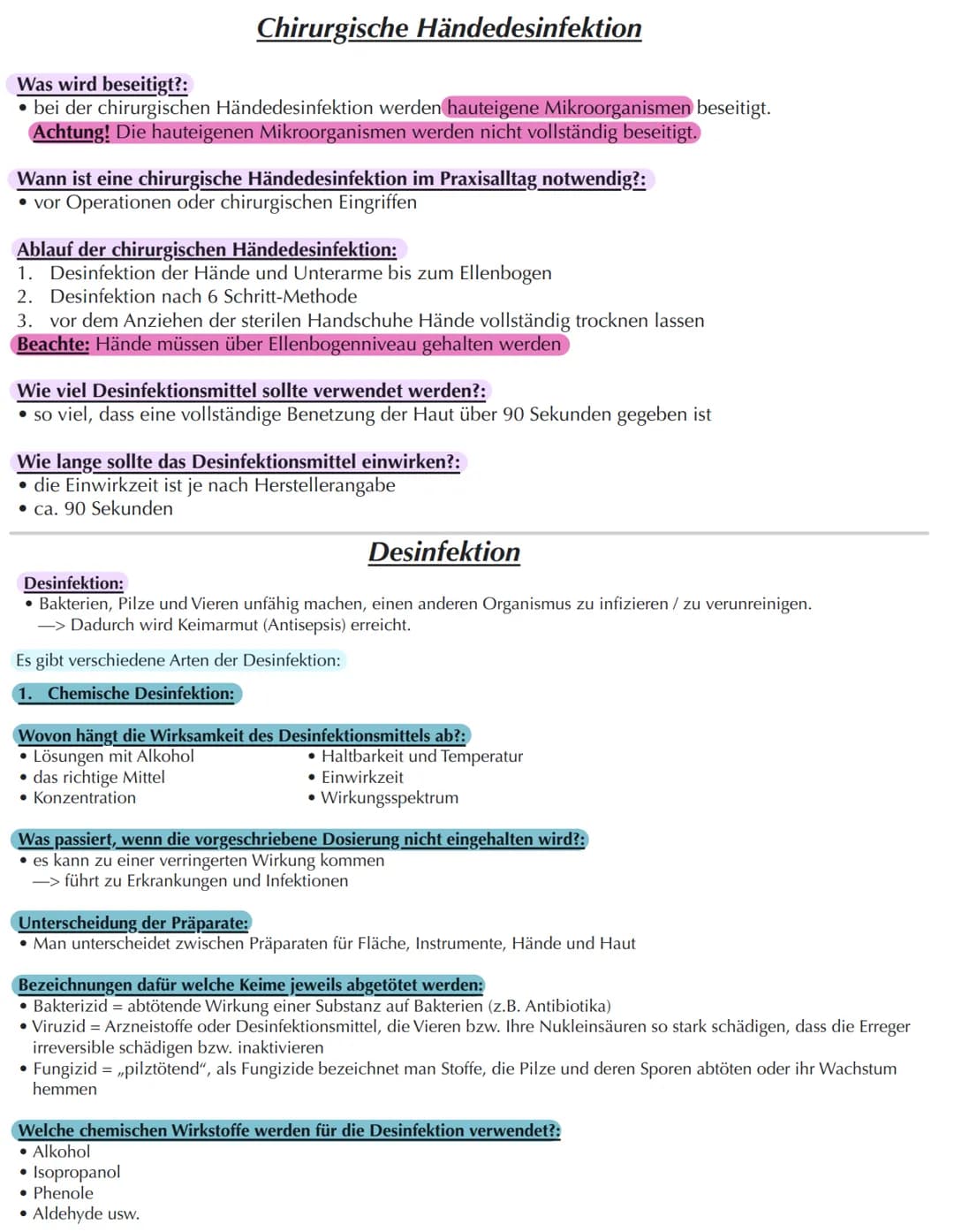Anforderungen an die Hygiene
-> wird vom RKI vorgegeben
-> das wichtigste Dokument in einer Praxis ist der Hygieneplan
Was beschreibt der Hy