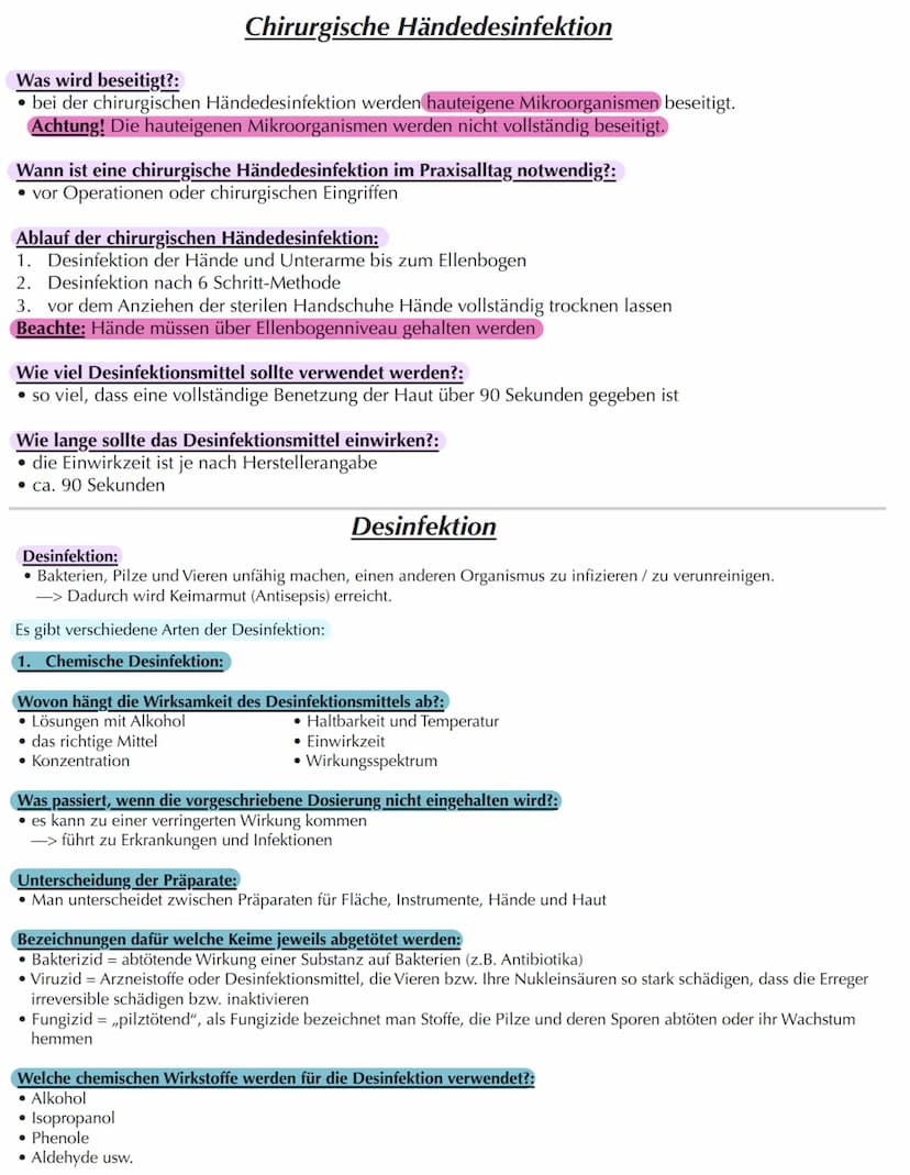 Anforderungen an die Hygiene
-> wird vom RKI vorgegeben
-> das wichtigste Dokument in einer Praxis ist der Hygieneplan
Was beschreibt der Hy