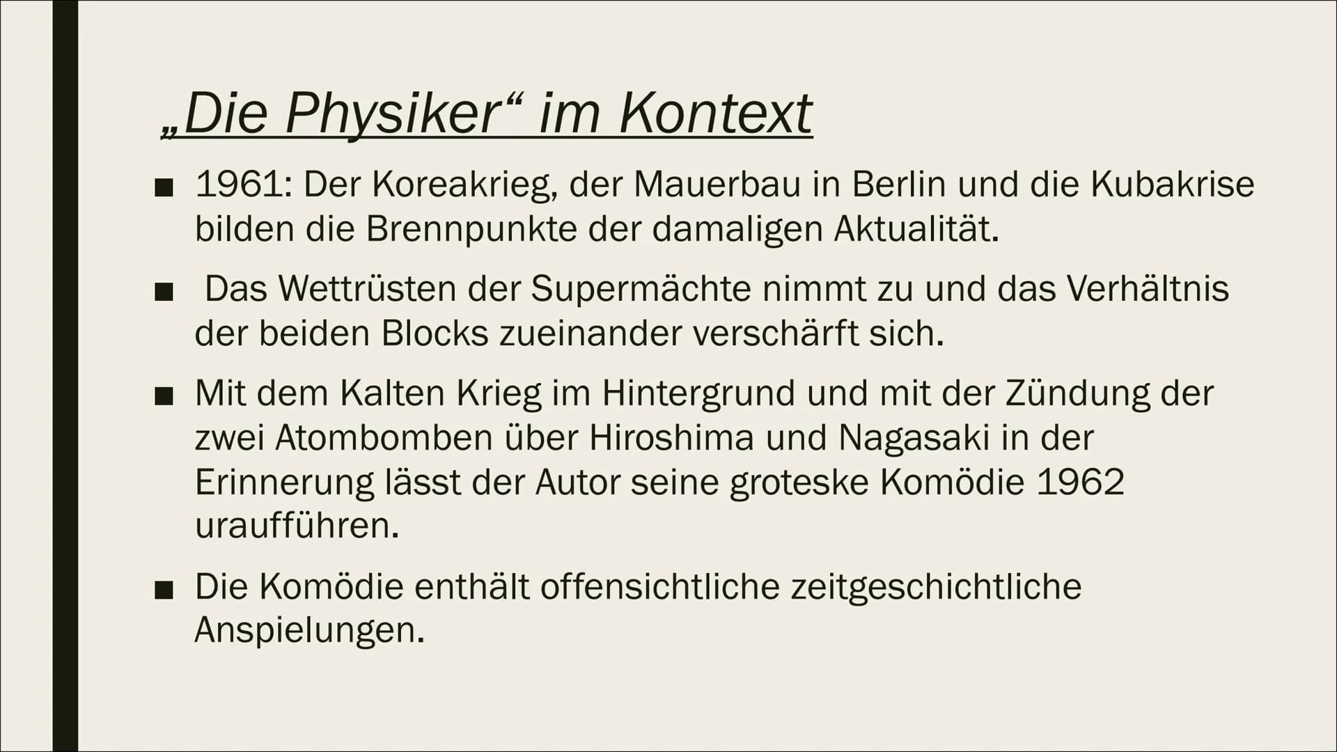 SPRACHLICHE EINORDNUNG
„DIE PHYSIKER“
– VON DÜRRENMATT
Die Sprache des Dramas
-Eine Präsentation von Alexa und Kate- Inhaltsverzeichnes
Aufb