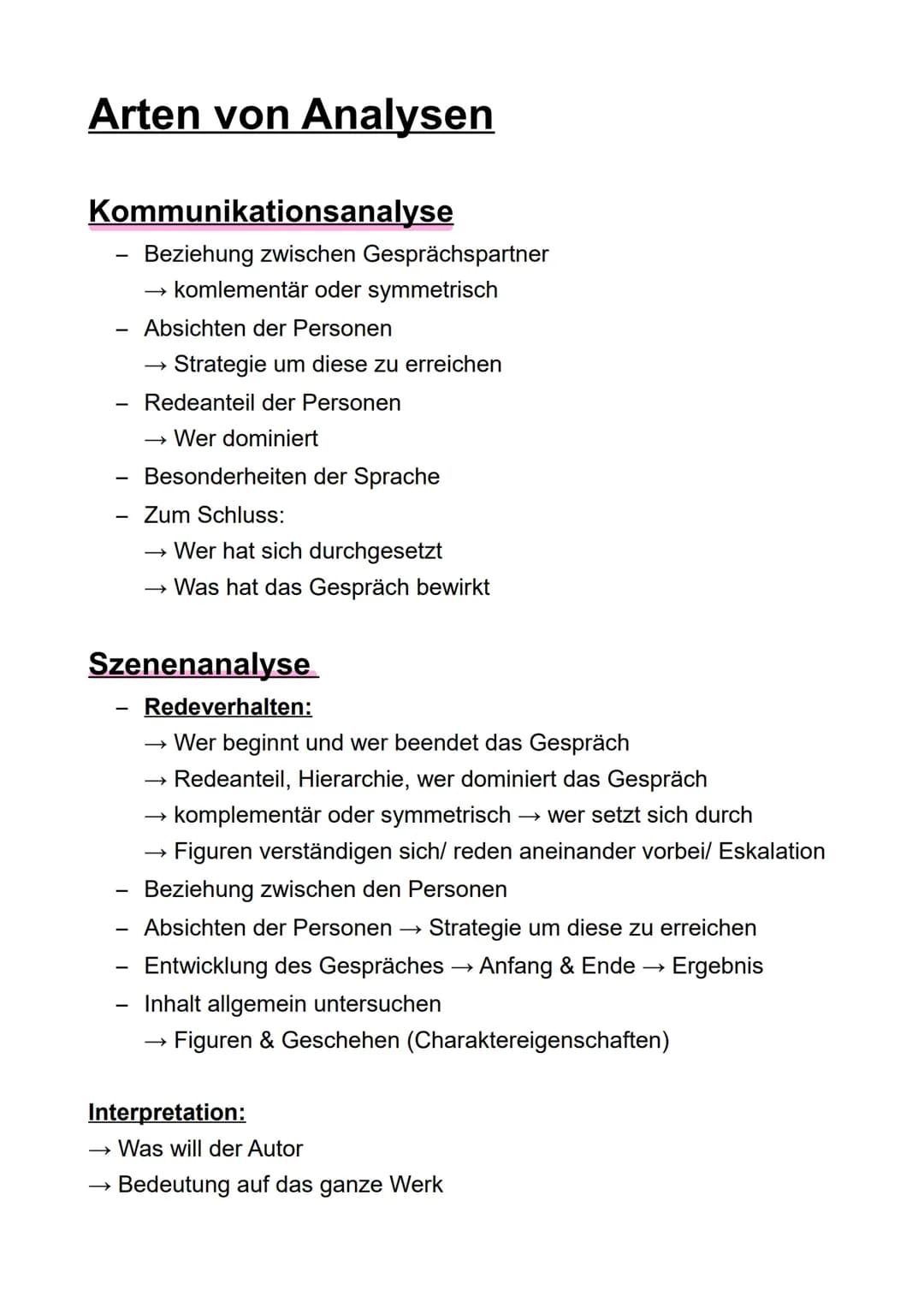 Arten von Analysen Deutsch & rhetorische Stilmittel 
