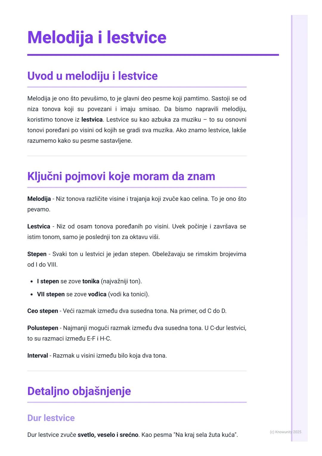 # Melodija i lestvice

## Uvod u melodiju i lestvice

Melodija je ono što pevušimo, to je glavni deo pesme koji pamtimo. Sastoji se od
niza 