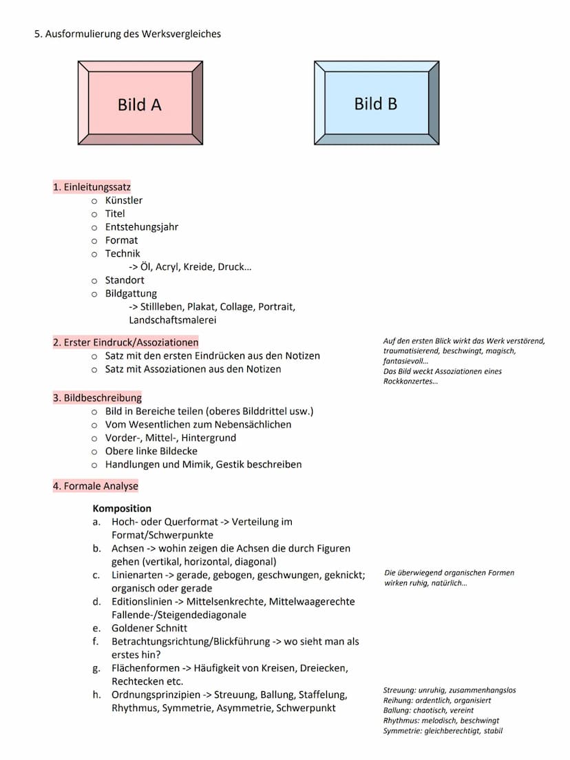Dez. 2021
Vorbereitung
1. Erster Eindruck/Assoziationen aufschreiben
-> erster Eindruck: alle Adjektive aufschreiben, die einem einfallen zu