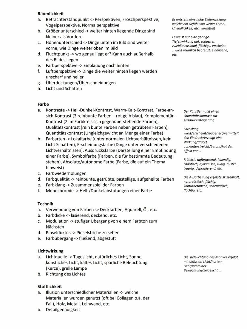 Dez. 2021
Vorbereitung
1. Erster Eindruck/Assoziationen aufschreiben
-> erster Eindruck: alle Adjektive aufschreiben, die einem einfallen zu