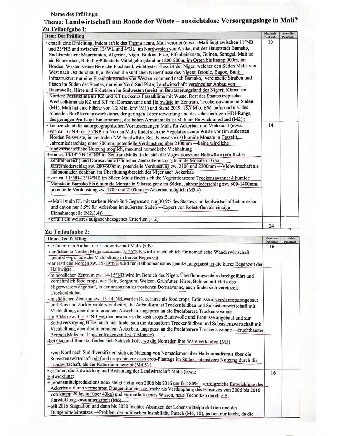 Erdkunde Q1 GK,
Name, Vorname
(135 Minuten)
2020/21-1. Halbjahr
Thema: Landwirtschaft am Rande der Wüste - aussichtslose Versorgungs-
lage i
