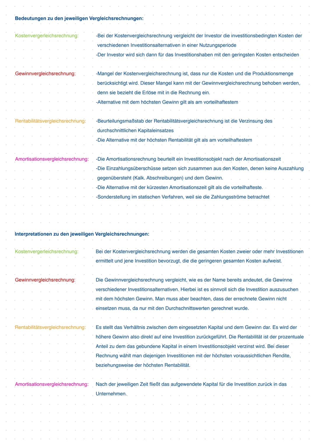 INVESTITION UND FINANZIERUNG
Was ist Investition und Finanzierung?
↳ Die Investition kann in Sach-, Geld- und immateriellem. Vermögen erfolg