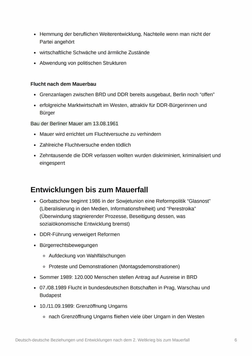 Deutsch-deutsche Beziehungen
und Entwicklungen nach dem 2.
Weltkrieg bis zum Mauerfall
Themen
• Deutsch-deutsche Beziehungen nach dem 2. WK

