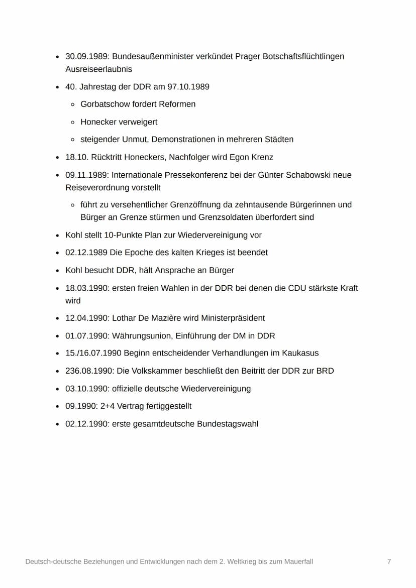 Deutsch-deutsche Beziehungen
und Entwicklungen nach dem 2.
Weltkrieg bis zum Mauerfall
Themen
• Deutsch-deutsche Beziehungen nach dem 2. WK

