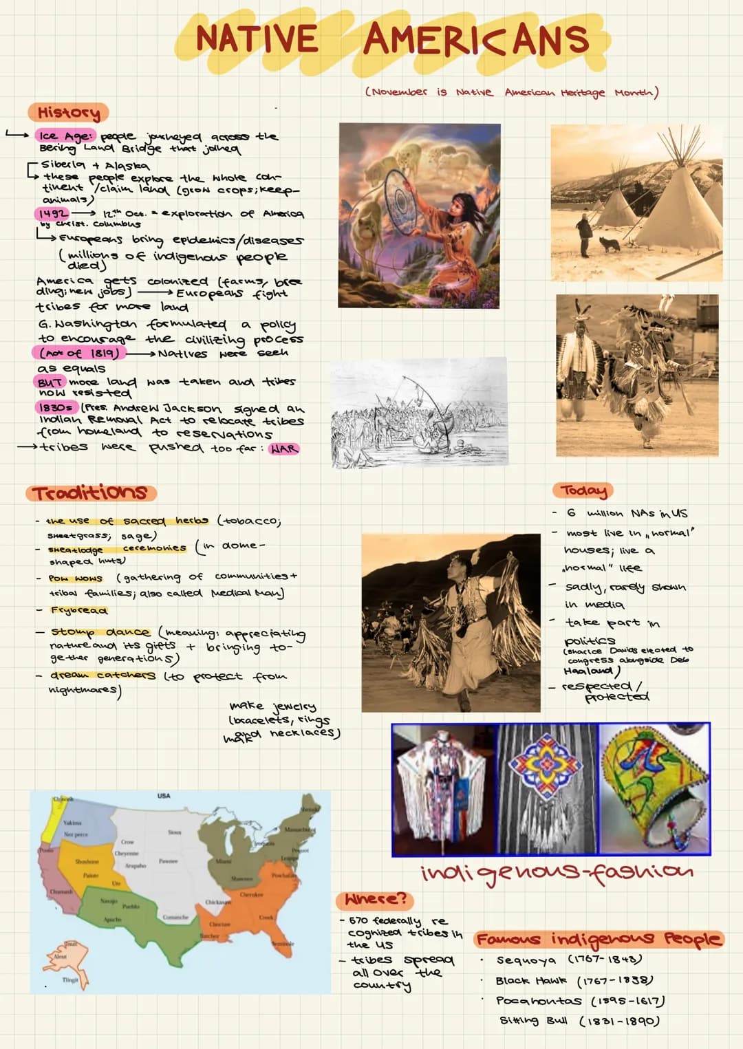 -
History
Ice Age: people journeyed across the
Bering Land Bridge that joined
Siberia + Alaska
these people explore the whole con-
tinent/cl