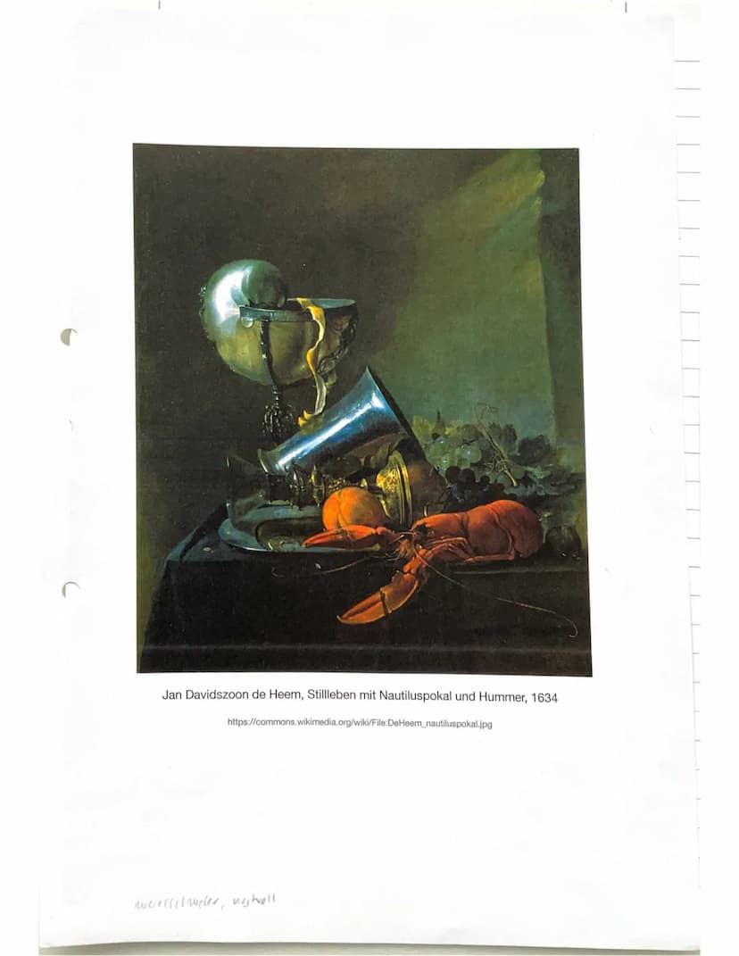 J1 bk3 KLAUSUR 23.11.2021 SCHWERPUNKTTHEMA ABBILD UND IDEE - STILLLEBEN
Thema: Barockstillleben
I Bildmaterial:
• Jan Davidszoon de Heem (16