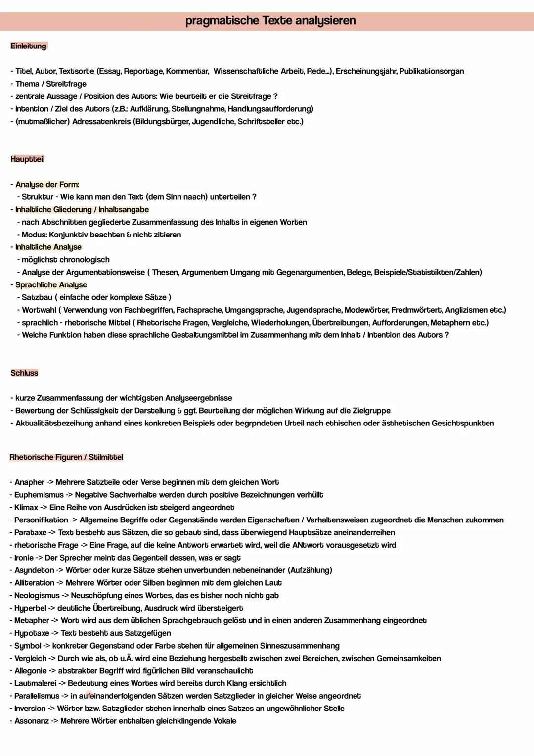 Einleitung
pragmatische Texte analysieren

- Titel, Autor, Textsorte (Essay, Reportage, Kommentar, Wissenschaftliche Arbeit, Rede), Erschein
