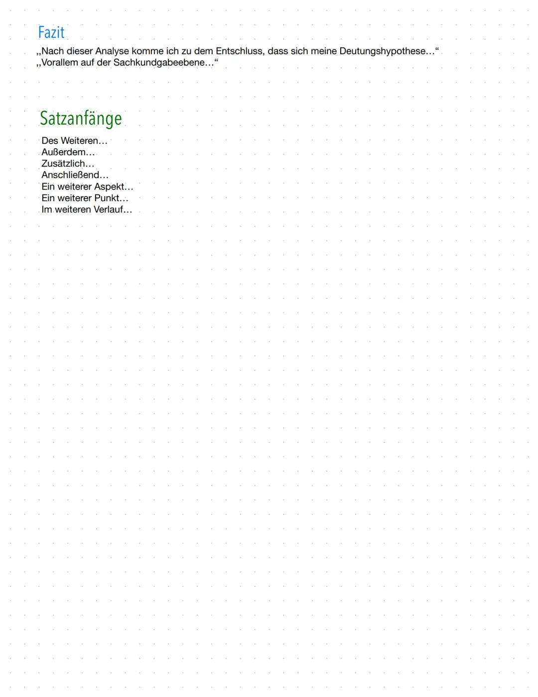 Kommunikationsanalyse
Einleitung
Einleitungssatz/Inhaltsangabe
,,Die (Erscheinungsjahr) geschriebene Kurzgeschichte (Titel) behandelt...
Deu