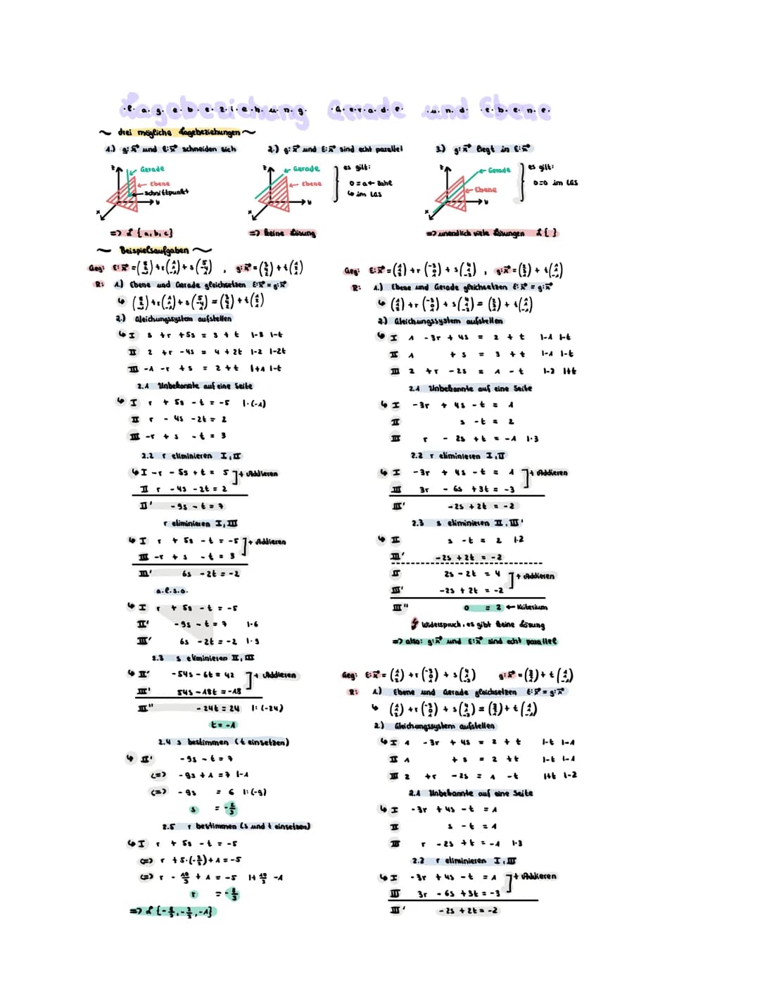 .e. a. g. e. b. e. 2.i.e.b. u.n.g.
bie.bire.h
~ drei mögliche
4.) g: und 8: schneiden sich
Gerade
←(bene
-Schnittpunkt
I
=> of {a,b,c}
~Beis