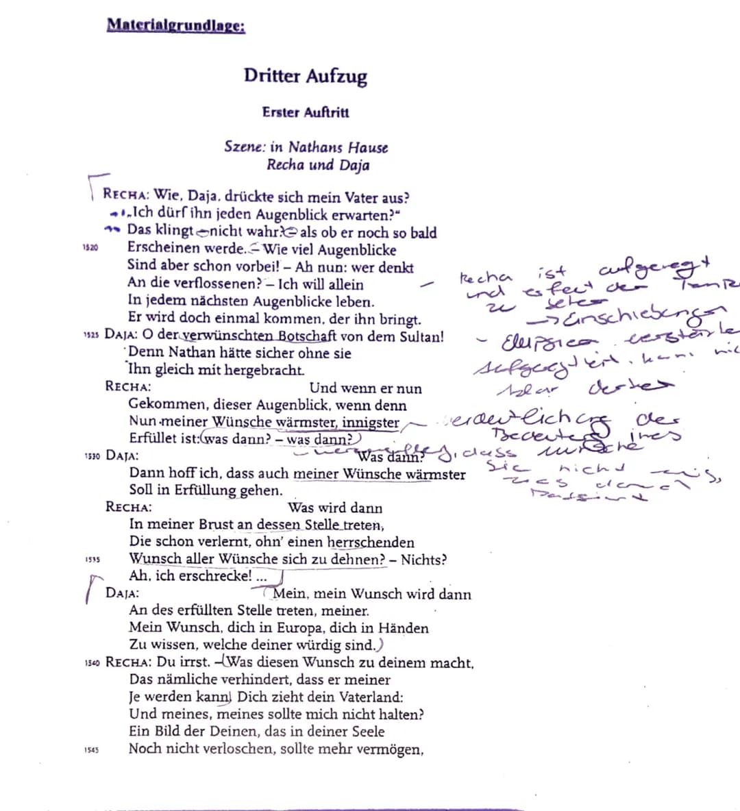 Deutschklausur Dr. A
Die vorliegende Szene Sternt
aus dem Drama,, Nathan der
Wise, welches con Gotthold
Ephraim Cessing verfasst
und 1779 ve